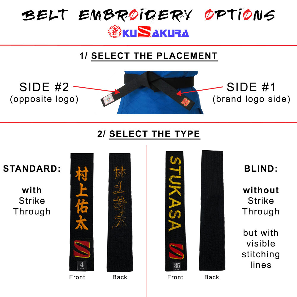 embroidered martial arts belts