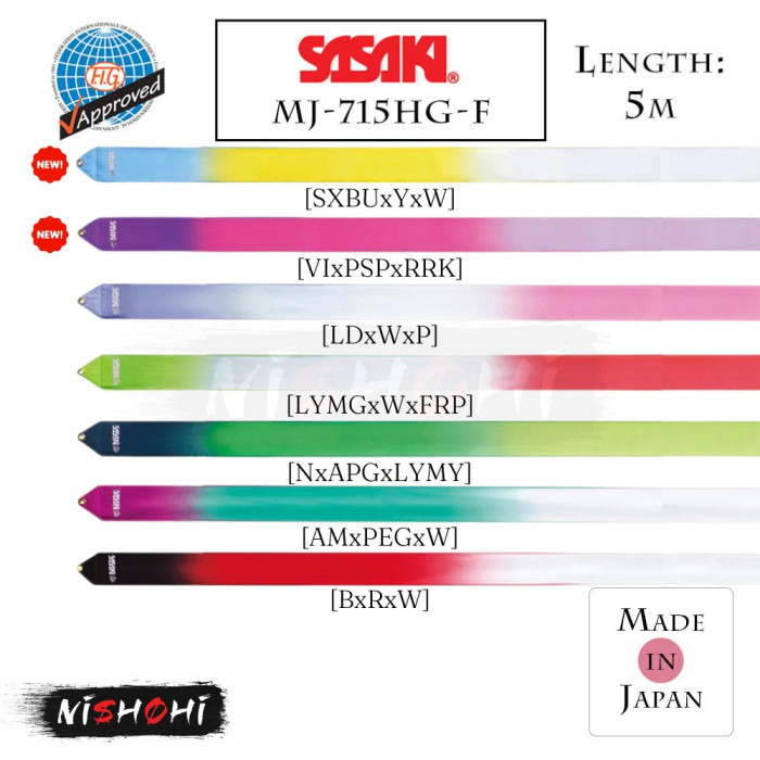 SASAKI R.G. High Pitch Gradation Ribbon (5m) MJ-715HG-F