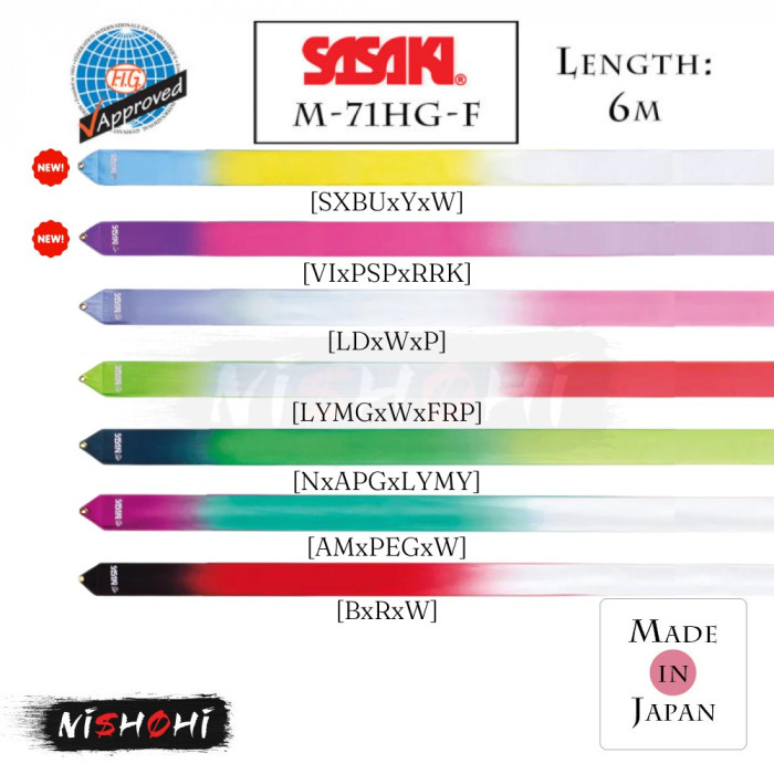 邦楽 Ribbon SASAKI Rhythmic Gym | High Pitch Gradation Ribbon (6m) M