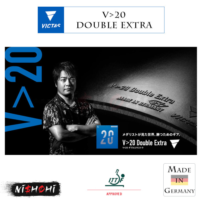 TSP - 【twmgd789】   V&gt;20 Double Extra 1.8 赤 VICTAS [V>20 Double Extra] Table Tennis Rubber | Nishohi Japan