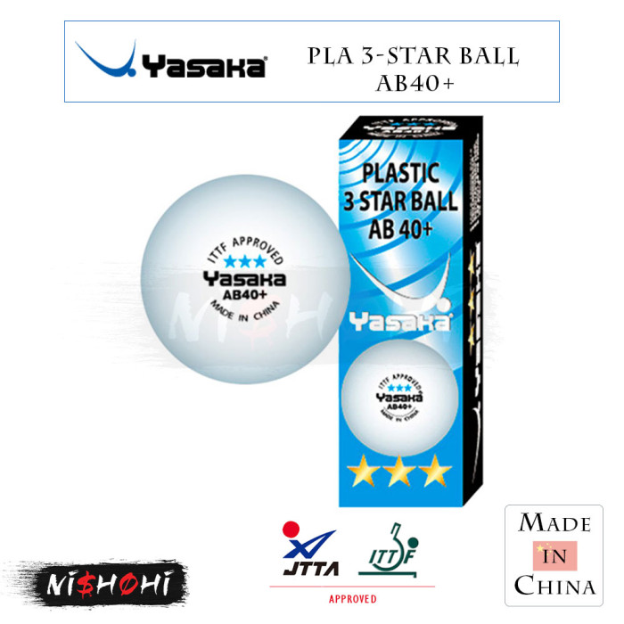 ヤサカ (YASAKA) [プラ3スターボールAB40+ (3個入)] 卓球ボール