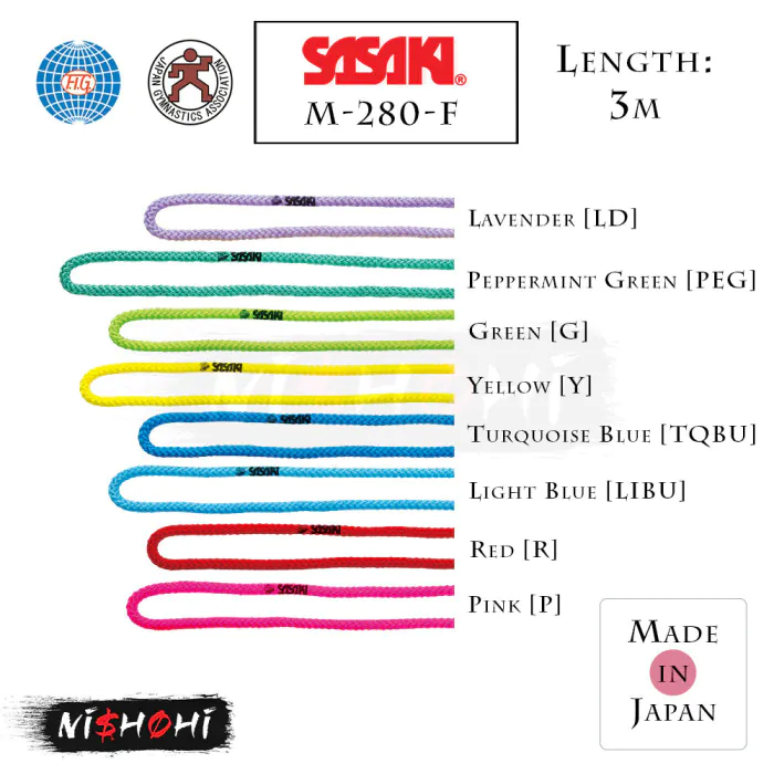 SASAKI Rhythmic Gymnastics | Polyester Rope (3m) M-242-F