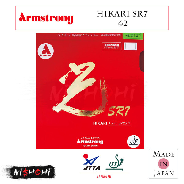 ARMSTRONG [HIKARI SR7] Table Tennis Rubber | Nishohi Japan