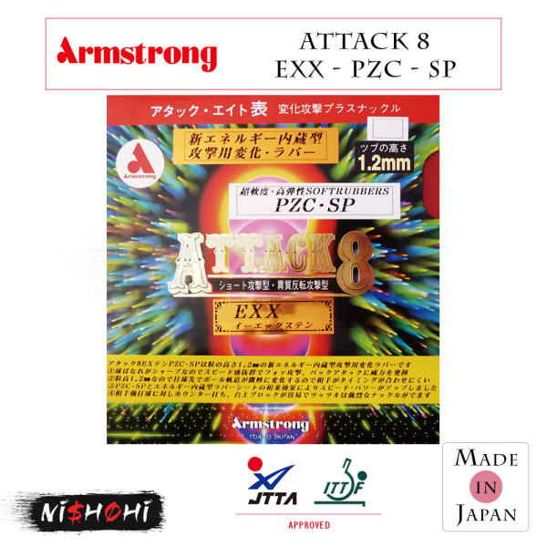 ARMSTRONG [ATTACK 8 - HARD HITTER - M] Table Tennis Rubber