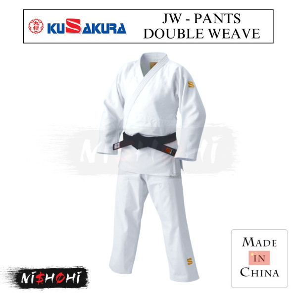 ダブルハンドル カップ ヴィクトリアン様式 グリザイユ 工藝/K214 KUSAKURA [JW - Jacket] Double Weave Judo Gi (White)| Nishohi